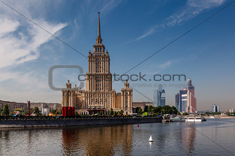 Hotel Ukraine and Moscow City in the Background, Moscow, Russia
