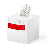Ballot box with voicing paper. Poland.