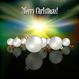 Abstract celebration background with white Christmas decorations