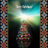 Abstract celebration background with Christmas tree