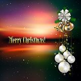 Christmas background with white decorations