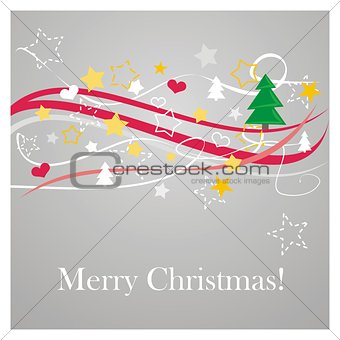 Christmas vector card or party invitation with Merry Christmas wishes