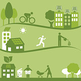 Green environment and solar panels