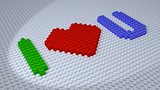 Lego - I Love You Bricks Composed on White Floor