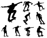 skateboarders silhouettes