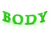 BODY sign with green letters 