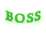 BOSS sign with green letters 