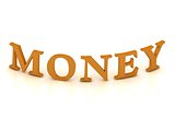 MONEY sign with orange letters 