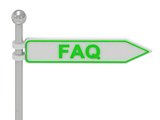 3d rendering of sign with green "FAQ"