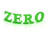 ZERO sign with green letters 