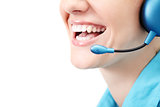 smiling call center operator