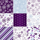 Collection seamless christmas patterns