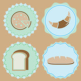 Set of homemade bakery icon color badges