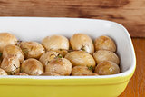 Roasted baby potatoes with thyme