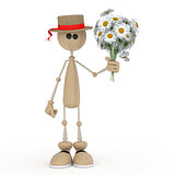 The 3D little man with flowers.