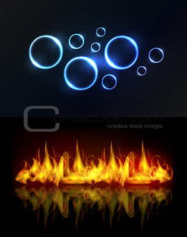 Water and fire background