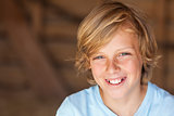 Young Happy Blond Boy Child Smiling