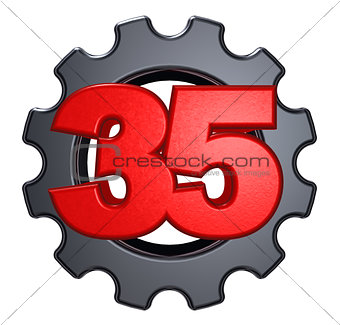 number and cogwheel