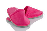A pair of pink slippers
