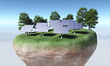 Solar panels on top of a terrain