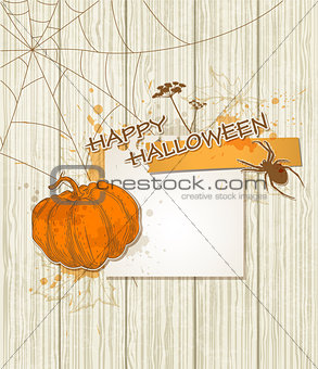 Background with paper and pumpkin