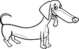 dachshund dog cartoon for coloring book