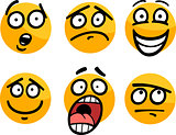 emoticon or emotions set cartoon illustration