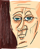 face of man cartoon sketch illustration