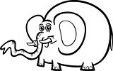 elephant cartoon for coloring book