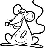 mouse or rat cartoon for coloring book