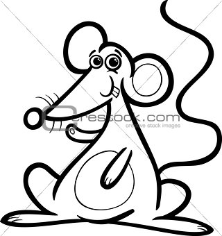 mouse or rat cartoon for coloring book