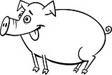 farm pig cartoon for coloring