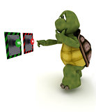 Tortoise deciding which button to push