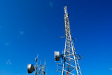 Telecommunication Towers on Blue Sky