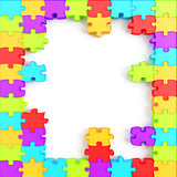 Parts of a puzzle with funny colors on a white background