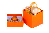 box of golden  balls