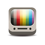 Rainbow colored tv set