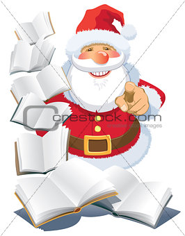 Santa Claus with books
