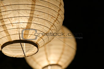 Paper ball lights with black background
