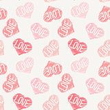 hand drawn doodle seamless pattern of hearts