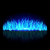 Wall of blue fire on black.