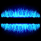 Two walls of blue fire on black.