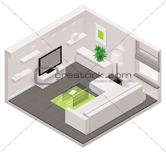 Vector isometric living room icon