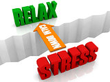Calm down is the bridge from STRESS to RELAX.