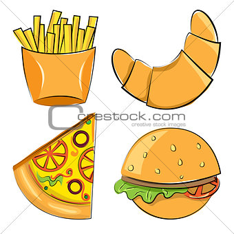 fast food. Vector illustration.