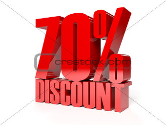 70 percent discount. Red shiny text.