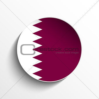 Flag Paper Circle Shadow Button Qatar