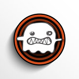 Halloween Ghost Button Icon Stripe