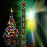 Abstract celebration greeting with Christmas tree