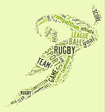 rugby football pictogram with green wordings